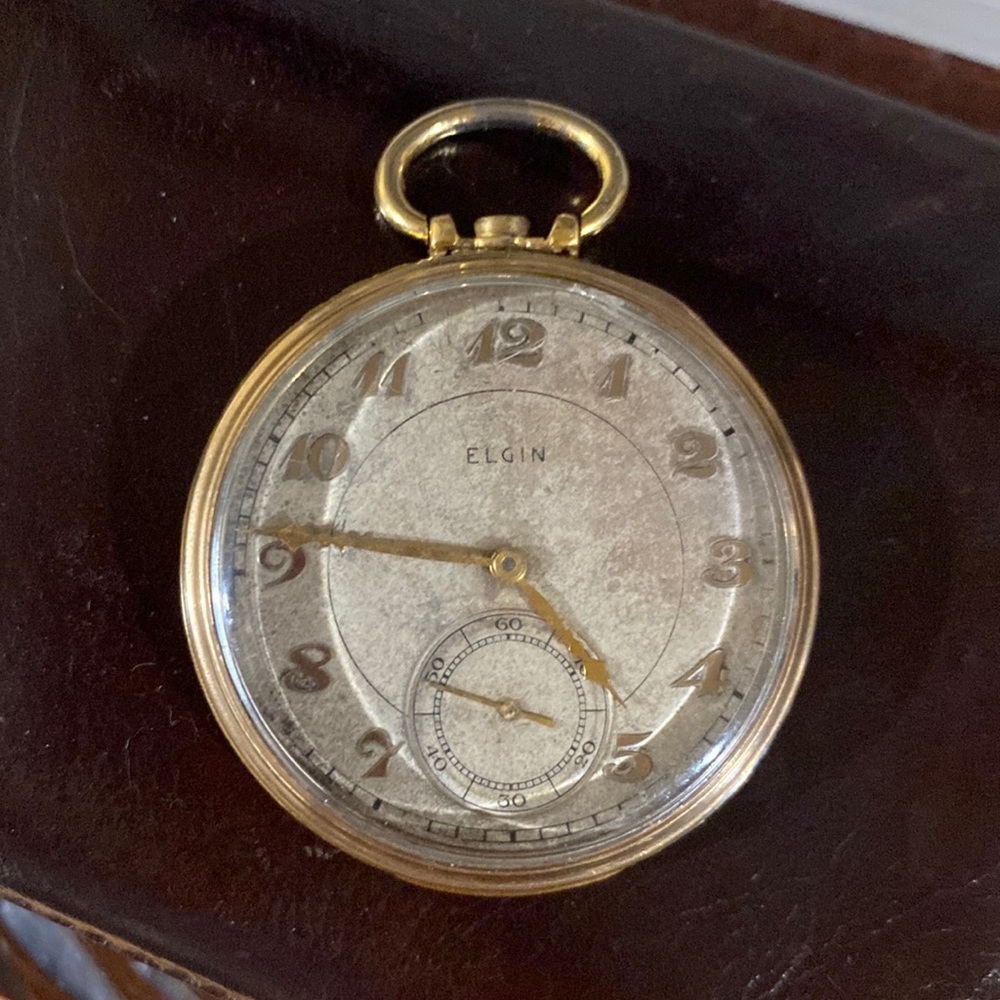 As is. 1938 Elgin pocket watch